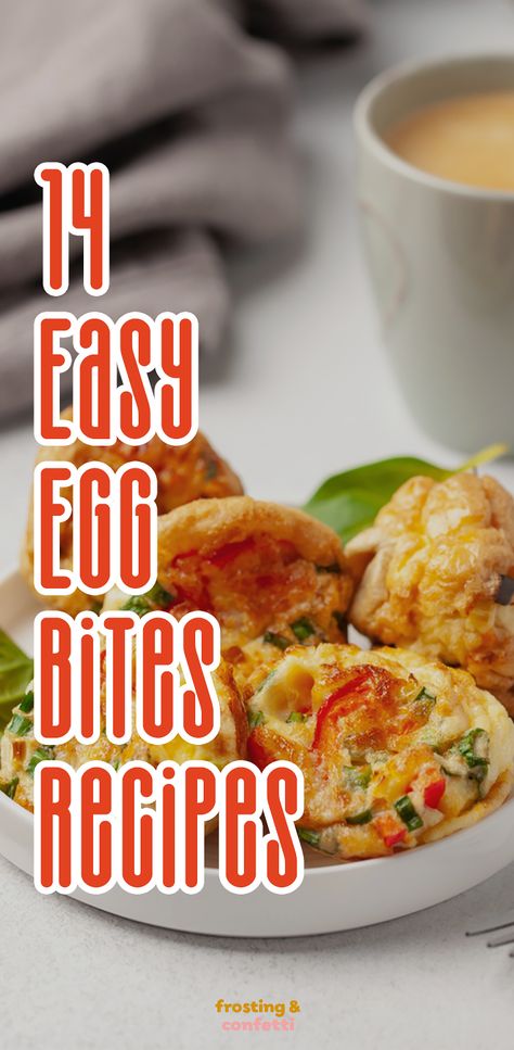 Looking for an easy and delicious snack that won't break the bank? You'll love these tasty egg bites recipes that you can make in minutes! Egg Bites Ideas, Quick And Easy Egg Bites, Egg Bites In Microwave, Egg Bites With Peppers, Baked Egg Bites Recipe, Omelette Bites Recipe, Dash Egg Bites Recipes, Best Egg Bites Recipe, Mini Muffin Egg Bites