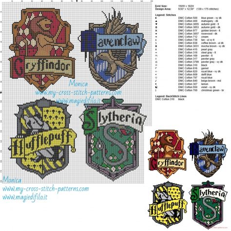 Hogwarts houses cross stitch pattern - free cross stitch patterns ... Harry Potter Cross Stitch Pattern, Cross Stitch Harry Potter, Harry Potter Crochet, Harry Potter Crafts, Diy Cross, Harry Potter Diy, Diy Cross Stitch, Cross Stitch Patterns Free, Free Cross Stitch