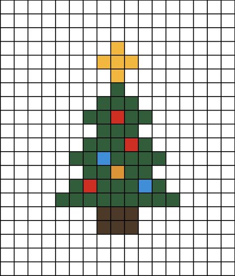 Pixel Drawing Christmas, Easy Pixel Art Christmas, Christmas Pixel Art Easy, Pixel Art Christmas Tree, Small Christmas Pixel Art, Pixel Christmas Tree, Graph Pixel Art, Merry Christmas Pixel Art, Holiday Pixel Art