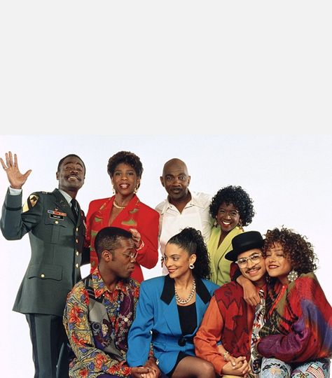 The main cast of A Different World: (top row) Glynn Turman as Colonel Bradford Taylor, Dawnn Lewis as Jaleesa Vinson-Taylor, Lou Myers (R.I.P.) as Veron Gaines, Charnele Brown as Kimberly Reese, (bottom row) Kadeem Hardison as Dwayne Cleophus Wayne, Jasmine Guy as Whitley Gilbert, Darryl M. Bell as Ron Johnson and Cree Summer as Winifred 'Freddie' Brooks. The show consistently ranked 1st or 2nd among African American viewers during most of its run. Dawnn Lewis, Jasmine Guy, Black Sitcoms, Black Tv Shows, 90s Sitcoms, The Cosby Show, Black Actresses, Black Tv, Black Hollywood