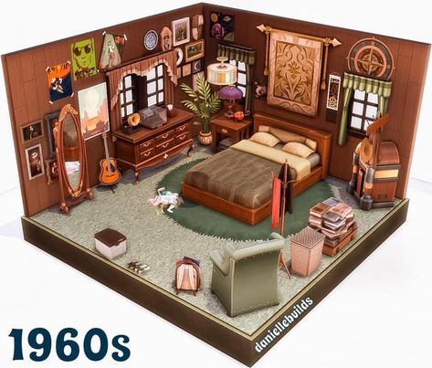 90s Bedroom, 80s House, San Myshuno, Sims 4 Bedroom, Sims 4 House Building, Sims 4 House Design, Casas The Sims 4, Sims Building, Sims House Plans