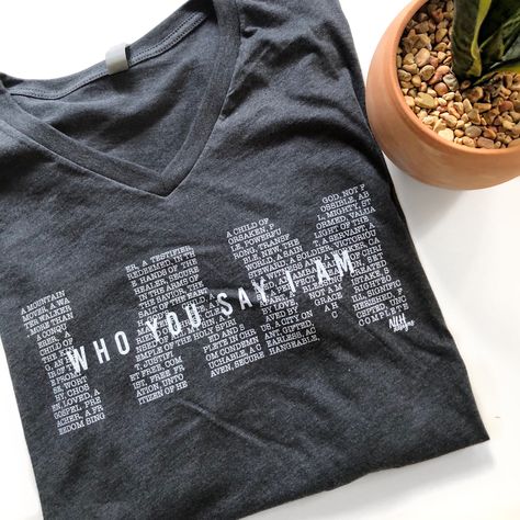 I AM who you say I am Short Sleeve T-Shirt - Charcoal – Never Lose Hope Designs Mission Trip Shirts, Church Tshirts, Faith Tshirts, Christian Shirts Designs, Hope Design, Church Shirt, Never Lose Hope, Faith Shirt, Children In Need