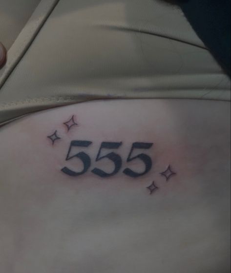 555 Tattoo Design, Angel Number 555 Tattoo, 555 Angel Numbers Tattoo, 555 Tattoo Ideas, Angel Numbers Tattoo, 555 Tattoo, Angle Numbers, Number Angel, Numbers Tattoo