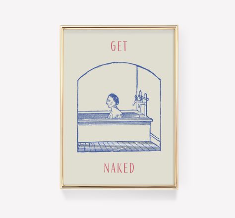 Retro Bathroom Decor, Bathroom Posters, Retro Bathrooms, Bath Art, Vintage Bath, Bathroom Humor, Bathroom Prints, Paint Print, Glossy Paper