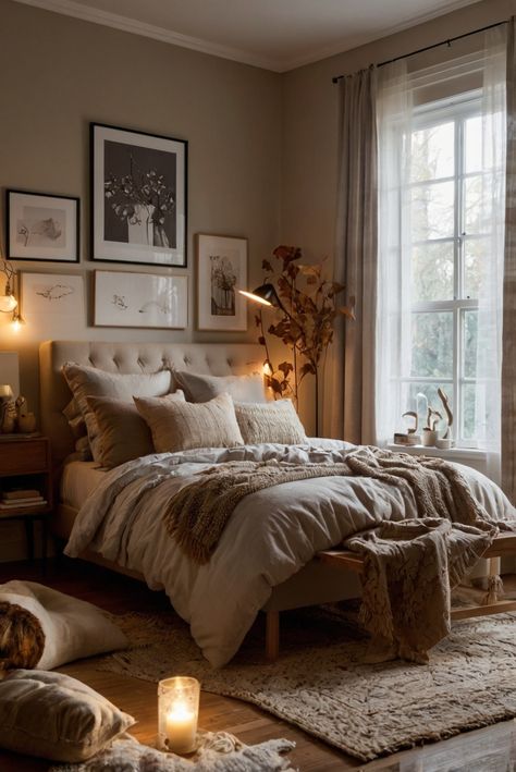 Fall Furniture , Autumn Cozy Fall ,Decor Easy Fall ,
Decor Neutral Fall ,Decor Fall ,Decor Inspiration ,Fall Decor Ideas Cozy Bedroom Design Romantic, Cozy Bedroom Autumn, Fall Color Bedroom Ideas, Neutral Bedroom Color Schemes, Cozy Fall Room Aesthetic, Fall Colors Bedroom, Ideas For Women’s Bedroom, Realistic Apartment Decor, Realistic Bedroom Ideas