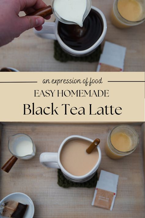 This easy to make 3 ingredient black tea latte is rich, creamy, and flavorful! It’s sure to be a hit, and it couldn’t be simpler to make. It comes together in less than 5 minutes. Not to mention it tastes so good it might just take the place of your morning coffee! Hot Black Tea Recipes, Black Tea Drinks Recipes, Black Tea Drinks, Black Tea Latte Recipe, Black Tea Latte, Frother Recipes, Black Tea Benefits, Drinking Healthy, Black Tea Recipe