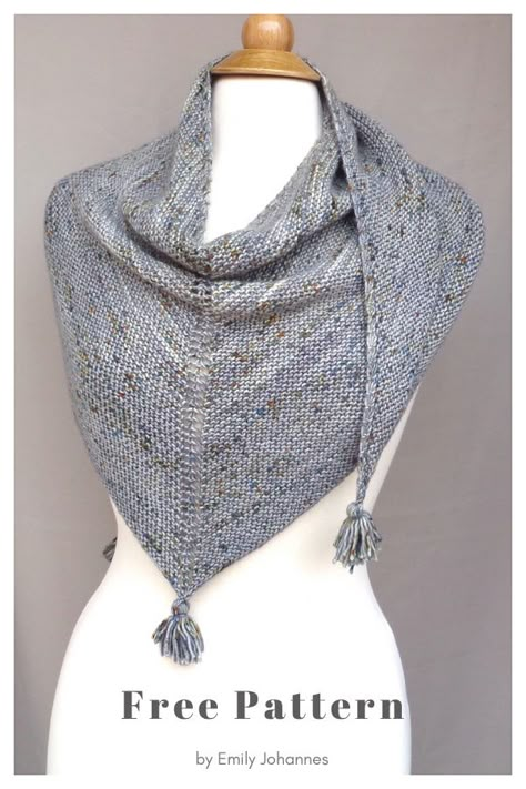 6 Triangle Garter Stitch Scarf Shawl Free Knitting Pattern Triangle Shawl Knitting Pattern Free, Knitted Shawls Free Patterns Easy, Free Knit Shawl Patterns, Garter Stitch Scarf, Knit Wrap Pattern, Shawlette Pattern, Knitting Pattern Easy, Shoulder Shawl, Mountain Sheep