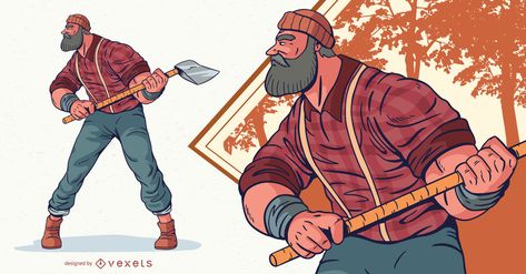 Lumberjack Male Character Illustration #AD , #SPONSORED, #PAID, #Male, #Character, #Illustration, #Lumberjack Lumberjack Drawing Character Design, Woodcutter Character Design, Woodcutter Illustration, Cartoon Lumberjack, Lumberjack Character Design, Lumberjack Drawing, Lumberjack Illustration, Lumberjack Art, Character Illustration Vector