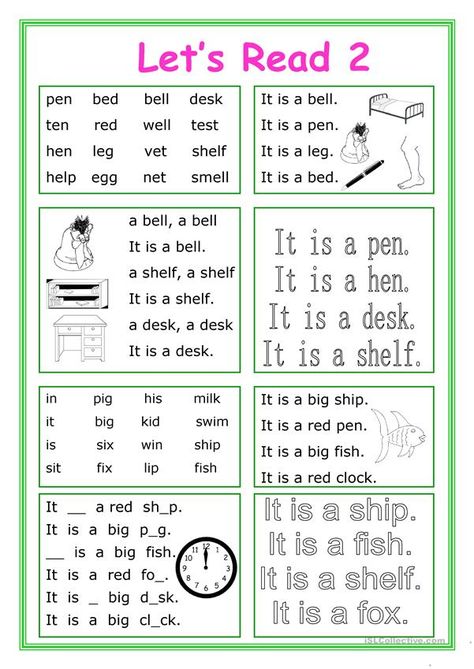 Let's Read 2 - English ESL Worksheets for distance learning and physical classrooms Phonics Reading Activities, Remedial Reading, Learn Reading, Phonics Reading Passages, Reading Comprehension Lessons, Reading For Beginners, Preschool Reading, English Worksheet, Learning English For Kids