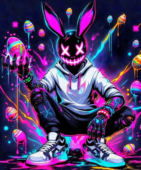 Neon Graffiti Art, Cyberpunk Graffiti, Neon Animals, Neon Art Painting, Neon Pop Art, Purple Motorcycle, Colorful Skull Art, Pikachu Wallpaper, Modern Graphic Art