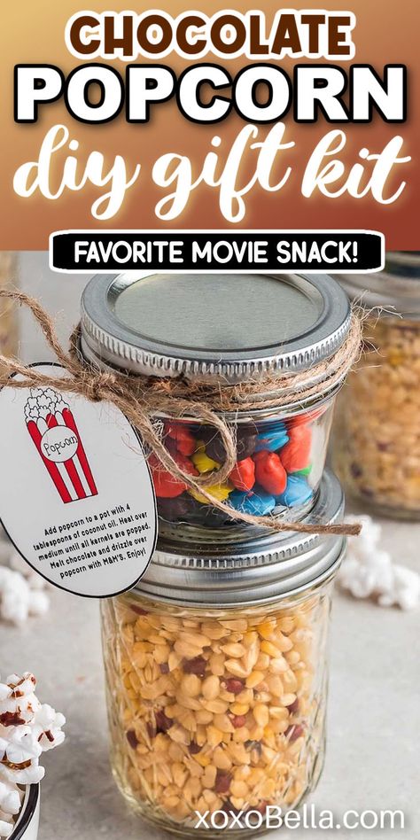 How to make popcorn gift kits How To Package Popcorn Gift Ideas, Popcorn Diy, Gourmet Popcorn Recipes, Popcorn Store, Homemade Gourmet, Diy Popcorn, Yummy Bites, Candy Bark, Popcorn Recipe