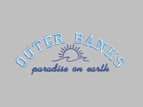 Outer Banks Shirt, Embroidery Designs For Sale, Earth Tattoo, Embroidery Floss Bracelets, Banks Logo, Boutique Suits, Hat Embroidery, Paradise On Earth, Banks