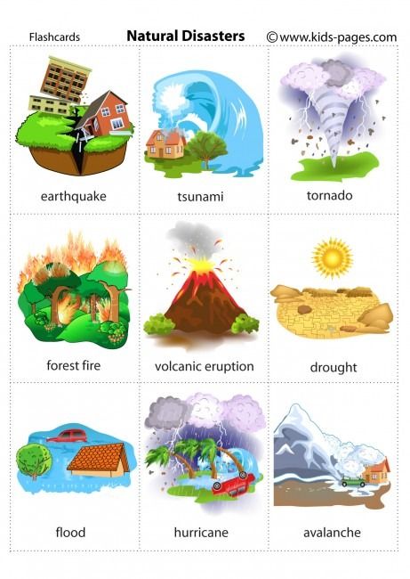 Natural Disasters For Kids, Natural Disasters Lessons, Natural Disasters Activities, Natural Disasters Art, Emergency Preparedness Checklist, Kids Pages, Social Studies Activities, Printable Flash Cards, Easy Learning