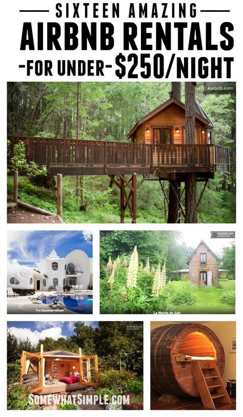 Make your next vacation even more unforgettable with one of our 16 favorite Airbnb rentals that you can rent for under $250/night. These are some of the coolest rental options available that will give you a truly unforgettable vacation. #bucketlist #airbnb #traveltips #bestairbnbrentals #airbnbideas via @somewhatsimple Amazing Airbnb, Airbnb Rentals, Air Bnb, Diy Spring, Travel List, Future Travel, Vacation Places, Oh The Places Youll Go, Vacation Destinations