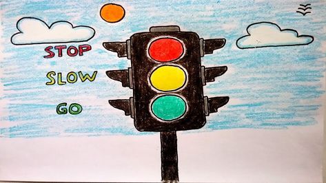 Traffic Drawing, Travel Trailer Interior, Draw For Kids, Drawing Light, Interior Light Fixtures, Traffic Signal, Diy Photography, Traffic Light, Drawing Easy