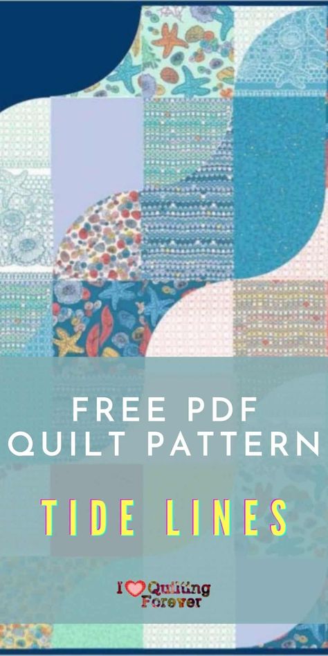 Free Quilt Pattern: Tide Lines Wave Quilting Design, Beach Quilt Patterns Free, Aboriginal Quilts, Illusion Quilts, Ocean Waves Quilt, Quilt Top Patterns, Optical Illusion Quilts, Ocean Quilt, Fall Quilt Patterns