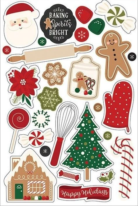 Christmas Stickers Printable, Tumblr Sticker, Xmas Sticker, Candy Stickers, Christmas Paper Crafts, Puffy Stickers, Gingerbread Christmas, Holiday Gift Tags, Echo Park