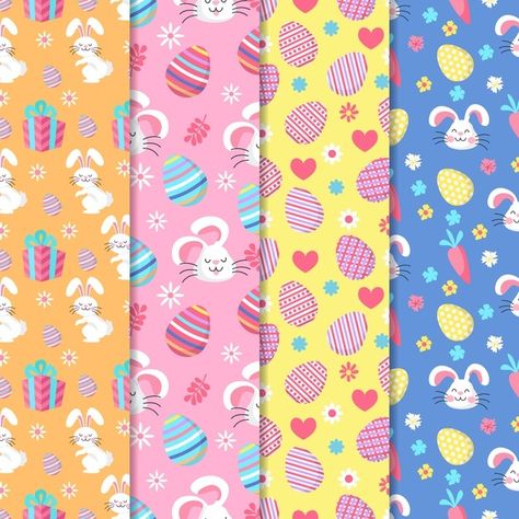 Flat easter day pattern collection Free ... | Free Vector #Freepik #freevector #background #pattern #design #texture Background Pattern Design, Easter Patterns, Habit Tracker Bullet Journal, Design Texture, Pattern Collection, Homemade Crafts, Easter Day, Habit Tracker, Book Crafts