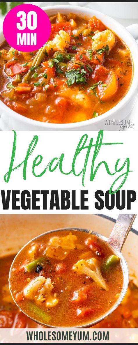 Healthy Vegetable Soup Low Sodium Vegetable Soup, Vegetables Soup Recipes, Soup With Zucchini, Keto Vegetable Soup, Healthy Vegetable Soup, Vegetable Rice Soup, Best Vegetable Soup Recipe, Diet Soup Recipes, Hearty Vegetable Soup