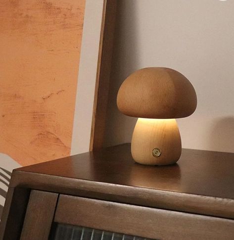 Wooden portable Mushroom table lamp Mushroom Lights, Mushroom Table, Cordless Table Lamps, Table Led, Sopot, Night Table, Table Lamps For Bedroom, Mushroom Lamp, Bedroom Hotel