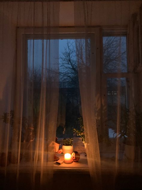 Cottagecore Night Aesthetic, Night Owl Aesthetic, Aesthetic View Nature, Night Cottagecore, Cottagecore Night, Tiktok Images, Night Candle, Window Aesthetic, Night Window