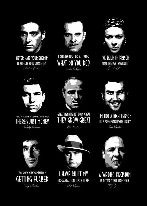 Mafia Quote, Godfather Quotes, Public Enemies, America's Most Wanted, Don Corleone, Gangster Quotes, Mafia Gangster, Gangster Movies, Gangsta Quotes