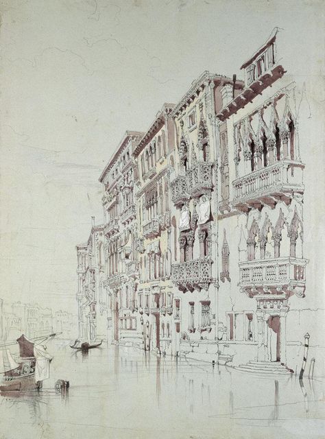 Everett Millais, Venetian Art, John Everett Millais, John Ruskin, Architectural Sketches, Urban Sketches, Travel Sketches, Architectural Sketch, English Art