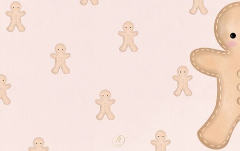 December Wallpaper Christmas, Gingerbread Man Wallpaper, Christmas Wallpaper Ipad, Cute Christmas Backgrounds, Wallpaper For Computer, Imac Wallpaper, Pink Wallpaper Desktop, Computer Macbook, Pink Wallpaper Laptop