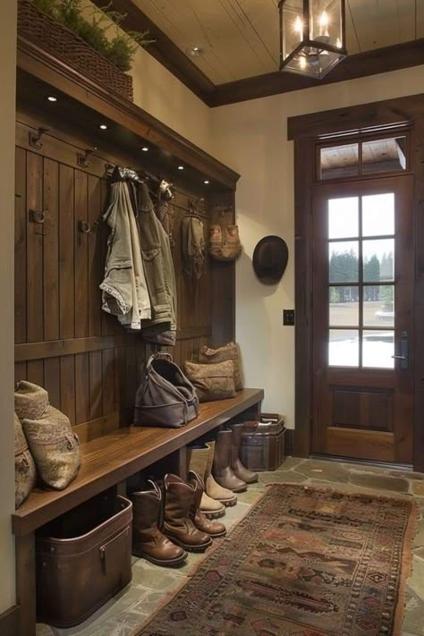 Ranch House Decor, Barn Style House Plans, Mudroom Design, Dream Life House, Mud Rooms, Rustic Home Design, Future House Ideas, Boot Room, Western Home