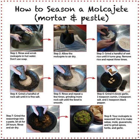 How to Season a Molcajete How To Season A Molcajete, Funky Food, Mexican Cooking, Hispanic Food, Garden Recipes, Kitchen Tool, Female Friends, Mexican Dishes, Mortar And Pestle