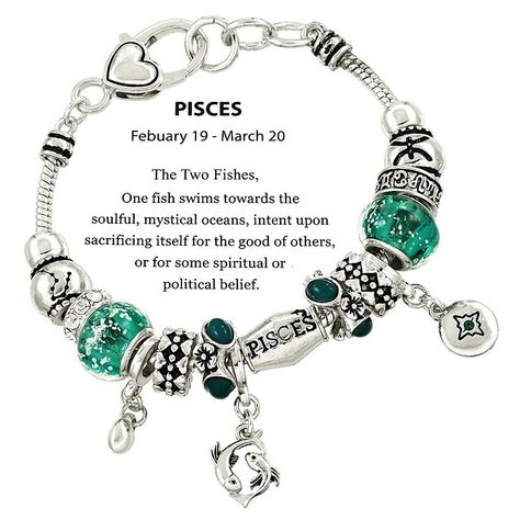 Zodiac Sign Pisces Horoscope Charm Bracelet Silver Tone Gift Boxed - CN11STV66HF - Home, Bracelets, Strand, 2369  #Bracelets #jewelry #fashion #women #outfits #Strand Zodiac Sign Pisces, Pisces Horoscope, Pisces And Capricorn, Charm Bracelet Silver, Simple Silver Jewelry, Zodiac Signs Pisces, Love Astrology, Latest Jewellery Trends, Astrology Gift