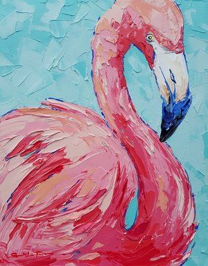 Bird Painting Acrylic, Animal Paintings Acrylic, Flamingo Painting, Abstract Painting Techniques, Flamingo Art, Arte Inspo, Beginner Painting, Acrylic Canvas, Painting Art Projects