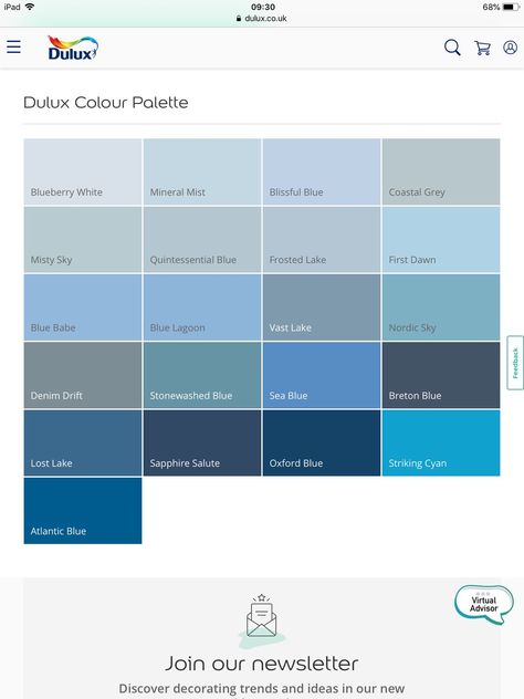 Dulux Blue Paint, Dulux Blue, Blue Office Decor, Blue Color Pallet, How To Start Painting, Room Color Combination, Color Combinations Paint, Dulux Paint, Painting Walls