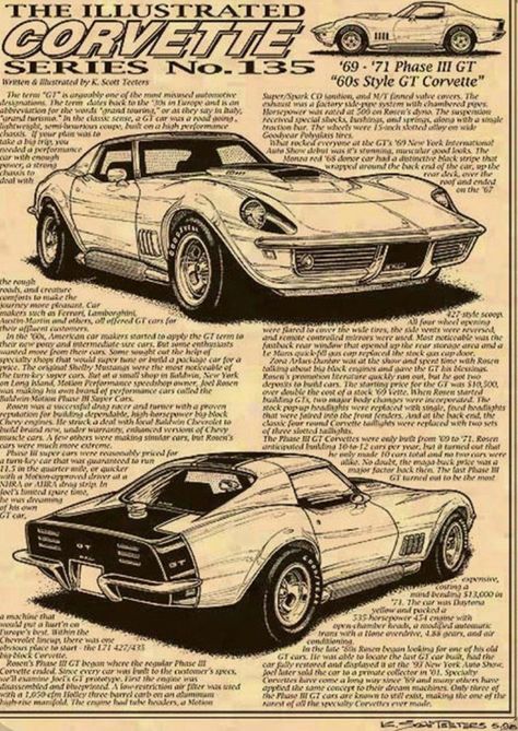 Car Blueprint, Corvette Art, Old Posters, C3 Corvette, Grunge Posters, Vintage Garage, Corvette C3, Sears Catalog, Vintage Poster Design