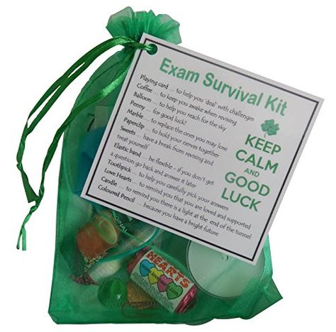 Exam Survival Kit, Exam Checklist, Survival Kit Ideas, Finals Care Package, Peer Mentoring, Student Survival Kits, Testing Treats, Good Luck For Exams, Exams Gift