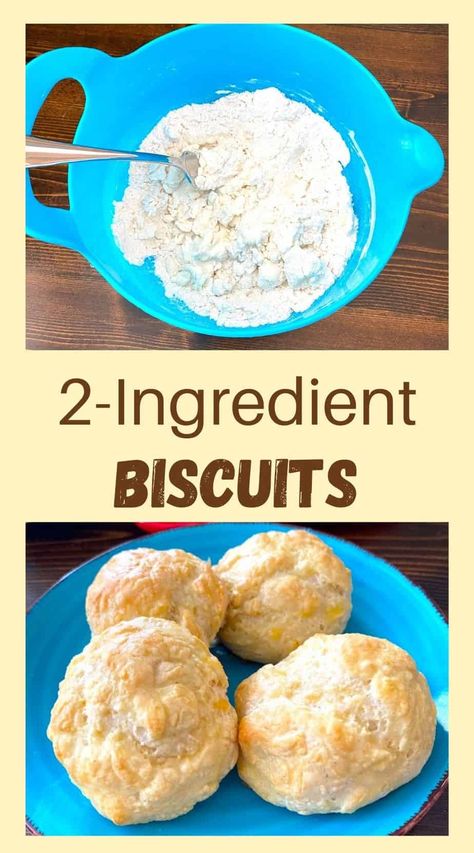 These 2-ingredient biscuits are super easy to make. If you enjoy bread with a meal, you must try these. You'll be amazed by how delicious they are! #easybiscuits #biscuitrecipe 3 Ingredient Biscuits Recipes, Southern Living 2 Ingredient Biscuits, 2 Ingredient Dough Biscuits, Weight Watcher 2 Ingredient Dough Recipes, 2 Ingredient Biscuit Recipe, Yogurt Biscuits Greek, Two Ingredient Biscuits Greek Yogurt, 2 Ingredient Biscuits Easy Recipes, Easy Diy Bread