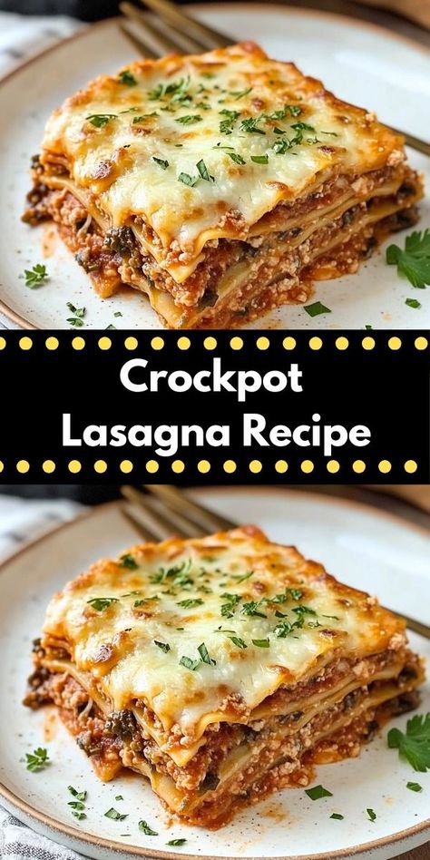 Need lasagna ideas? This crockpot lasagna recipe is ideal for dinner recipes that are both easy and delicious. A top choice for crockpot meals and lasagna baked to perfection! Ultimate Lasagna Recipe, Crockpot Lasagna Recipe, Easy Crockpot Lasagna Recipe, Crockpot Lasagna Easy, Lasagna Dinner, Lasagna With Ricotta, Crock Pot Lasagna Recipe, No Boil Lasagna, Best Lasagna Recipe