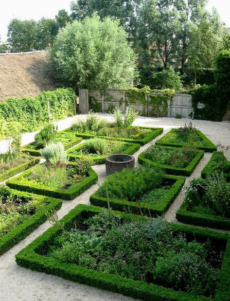 Backyard Herb Garden, Medieval Garden, Patio Herb Garden, Country Garden Design, Golden Afternoon, Herb Garden Design, Home Vegetable Garden, Formal Gardens, Garden Pictures