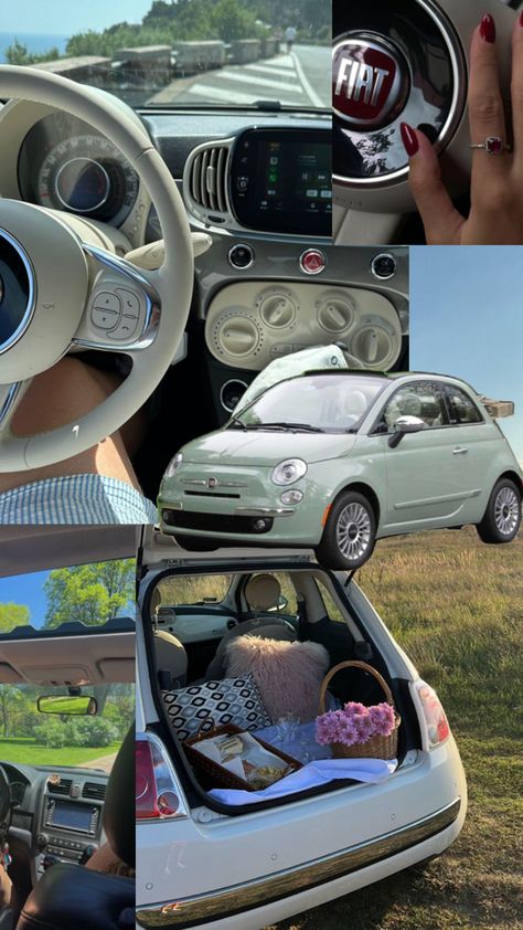 Fiat Aesthetic, Fiat 500 Aesthetic, Girl Car, Aesthetic Cute, Car Girl, Fiat 500