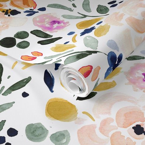 Modern vs. Vintage Maximalist Wallpaper For Bedroom | Home Decor Makeover Maximalist Wallpaper, Navy Watercolor, Flowers Pastel, Bold Wallpaper, Art Installations, Wallpaper Bedroom, Prepasted Wallpaper, Wallpaper Panels, Cozy Cottage