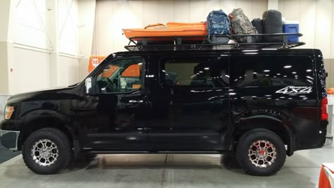 Nissan Van with Aluminess roof rack 4x4 Van Conversion, 12 Passenger Van, Nissan Vans, Nissan 4x4, Off Road Camping, Struggle Bus, Shuttle Bus, Rv Road Trip, Travel Snacks