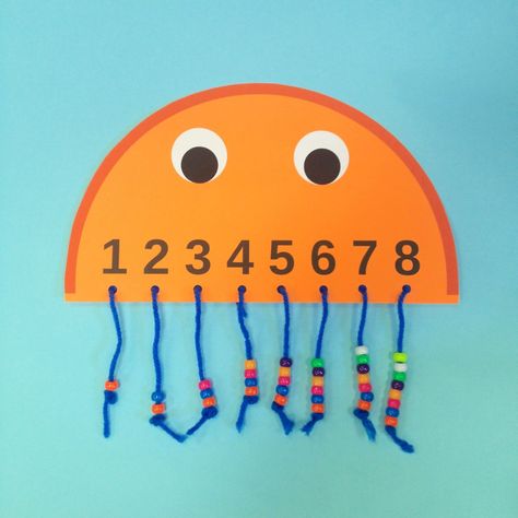 Jellyfish Counting, All About Me Activities For Toddlers, Counting Craft, Jellyfish Doodle, Jellyfish Dress, Ladybug Room, Box Jellyfish, Drawing Jellyfish, Jellyfish Facts