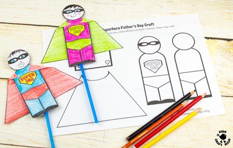 Flying-Superhero-Father's-Day-Craft-Step-1 Super Dad Craft, Superhero Fathers Day Ideas, Superhero Arts And Crafts, Flying Superhero, Superhero Craft, Hero Crafts, Dad Crafts, Father's Day Craft, Superhero Crafts