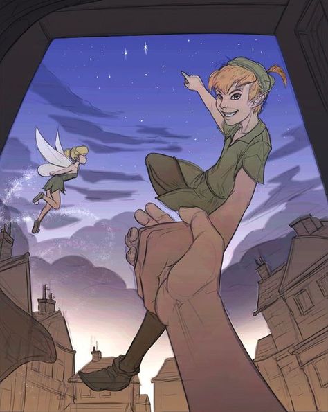 Art Drawings Disney, Peter Pan Fanart, Peter Pan Drawing, Peter Pan Art, Fanart Sketch, Peter Pan Disney, Peter Pan And Tinkerbell, Gothic Fantasy Art, Disney Sketches