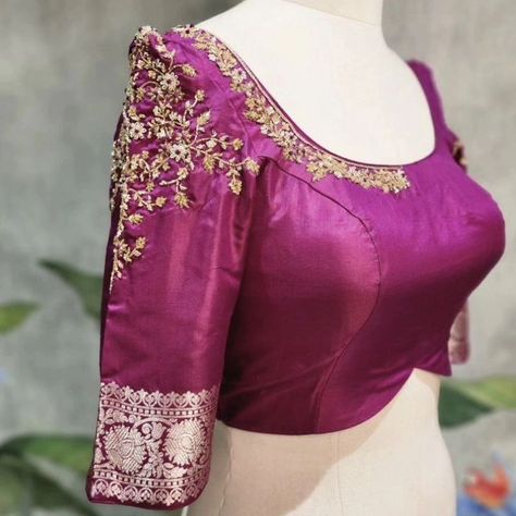 Dm@9640490158 Designer maggam work blouse Fabric: Halfpattu/Rawsilk Dispatch: 3days Price : 3000unstiched . 3550stitched Colours and sizes can be customised accordingly Gold Blouse Designs, Maggam Blouses, Sleeveless Blouse Designs, Blouse Designs High Neck, Latest Bridal Blouse Designs, Maggam Work Blouse, Pattu Saree Blouse Designs, New Saree Blouse Designs, Latest Model Blouse Designs