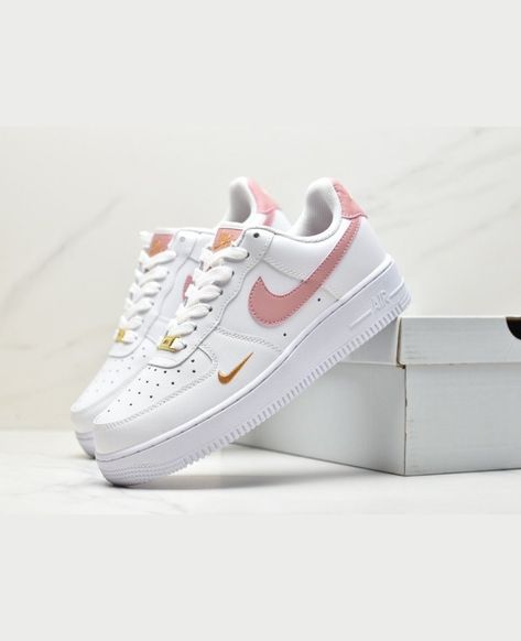 Nike Air Force 1 Low Essential Pink Free Shipping With UPS Now Just $99 Pink Air Forces, Nike Air Force 1 Pink, Air Force 1 Pink, Cute Sneakers For Women, Cute Running Shoes, Cute Casual Shoes, Cute Womens Shoes, Spring Shoes Women, Pink Nike Shoes