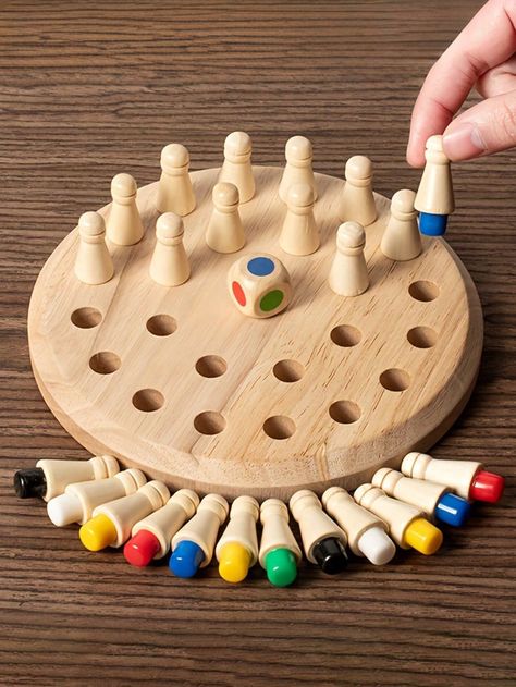 1PCS Wooden Memory Chess Board Game: Color Memory Matching Brain Teasers Game For Kids Age 3-12 - Toddler Learning Activities Educational Toys - Montessori Toys For 3 4 5 6 7 8+ Year Old Boy Girl Gift Multicolor         Kids Educational Toys, size features are:Bust: ,Length: ,Sleeve Length: Sorting & Stacking Toys, Chess Board Game, Montessori Educational Toys, Wooden Games, Family Board Games, Color Games, Chess Game, Activity Toys, Memory Games