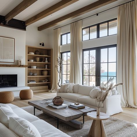 One of my favorite interior design tips is to hang your curtains just below your ceiling. This makes the room feel bigger, and the walls feel taller! ✨ Give it a try for an instant upgrade! #interiordesign #homedesign #decortips #designhacks #curtaininspo #spaciousliving #calihomes High Flat Ceiling Living Room, 12ft Ceilings, Living Room Redesign, Pitched Ceiling, Family Area, Arizona House, Room Redesign, Spacious Living, Living Room Inspo