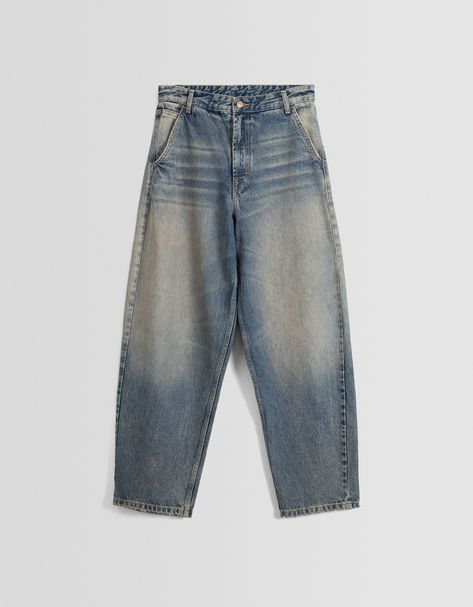 Jeans Png, Baggy Jeans Outfit, Skater Fit, Bershka Jeans, Casual College Outfits, Skater Jeans, Baggy Trousers, Perfect Jeans, Relaxed Fit Jeans