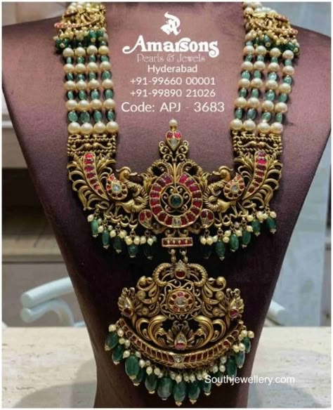 Amarsons Jewellery, Instagram Code, Wedding Jewellery Designs, Temple Jewelry Necklace, Antique Necklaces Design, Peacock Pendant, Indian Bridal Jewelry Sets, Online Gold Jewellery, Antique Necklaces